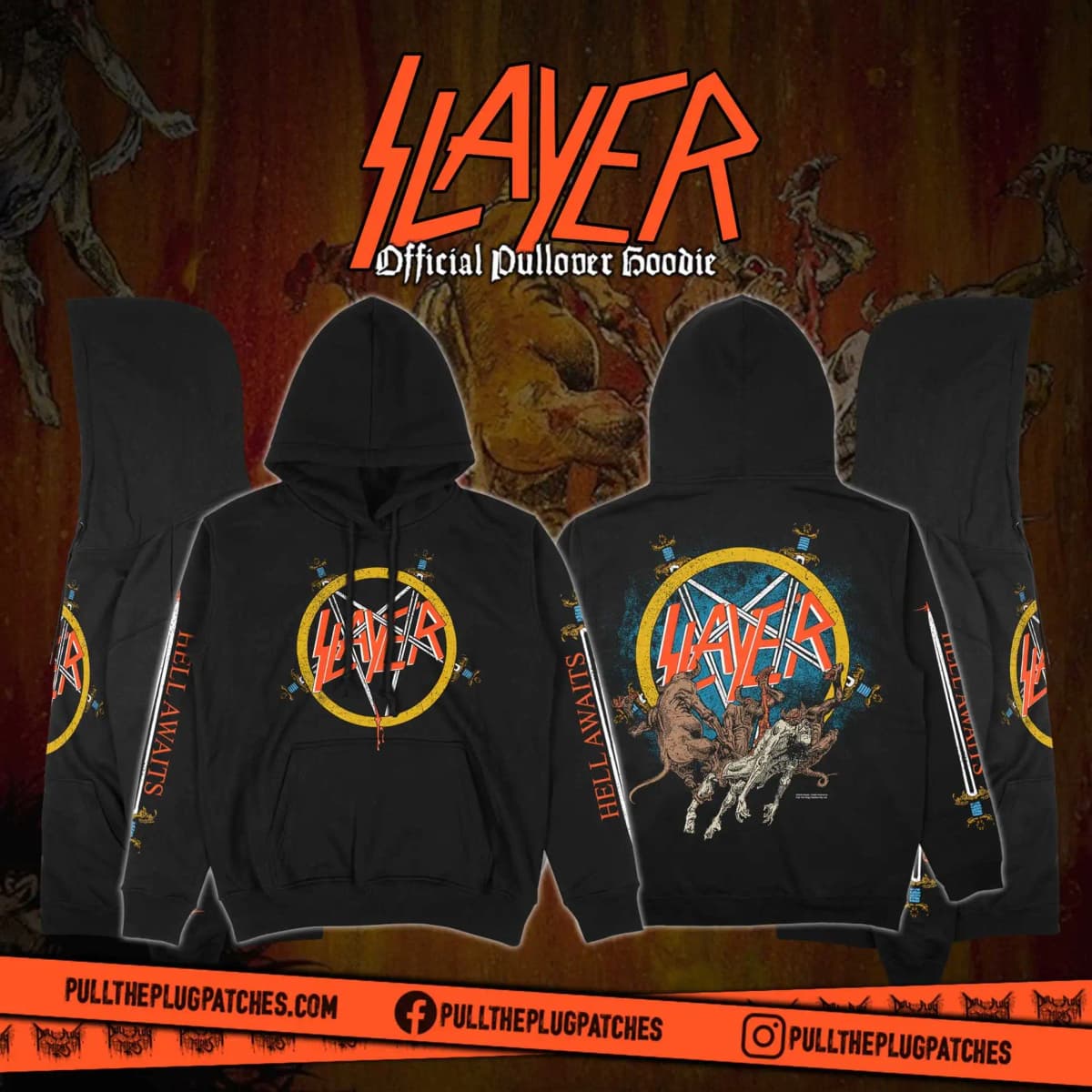 Slayer Pullover Hoody Hell Awaits &Show No Mercy Men Women Oversized Hoodies Heavy Metal Band Sweatshirts Female Male Clothing