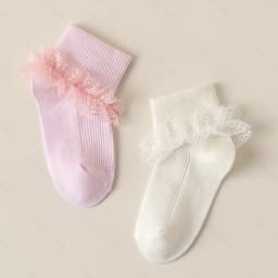 5 pairs of lovely lace princess socks-suitable for young girls, soft polyester blended, machine washable and comfortable in all