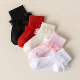 5 pairs of lovely lace princess socks-suitable for young girls, soft polyester blended, machine washable and comfortable in all