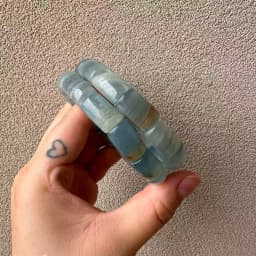 AAAA New 2026 Natural Blue Argentina Calcite Beads Bracelet about10x16mm Natural Gemstone Jewelry Bangle Unisex Gift Wholesale