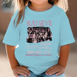 Youth Girl Cotton Streetwear Hot Katseye Print T Shirt Kids Summer Clothes Girls Short Sleeve T-Shirt Children's Fashion Tops