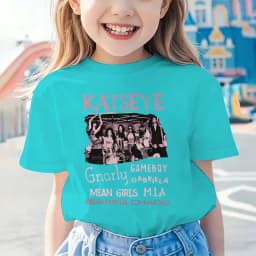 Youth Girl Cotton Streetwear Hot Katseye Print T Shirt Kids Summer Clothes Girls Short Sleeve T-Shirt Children's Fashion Tops