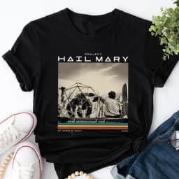 Vintage Project Hail Mary T-Shirt Sci-Fi Space Novel Fan Tee Shirts Funny Nerd Book Lover Graphic Short Sleeves Tops Fans Gift