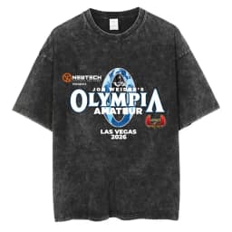 2026 Olympia Gym Man's Vintage Washed Graphic T Shirts Men Summer Fashion O-Neck Short Sleeve T-shirt Casual 100% Cotton Tshirt