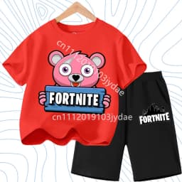 T-shirts Fortress Night Print Tees Gift FortnitesT-shirt Shorts for Boys Girl Tee Pants Set Summer 2pcs Children Clothing Tops