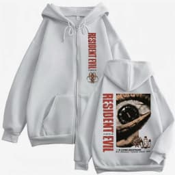 Resident Evil Requiemm Anime Zip Up Hoodies Men's Clothing Gothic High Street Zipper Hoodie Casual Long Sleeve Jacket Sweatshirt