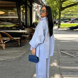 Women's 2 Piece Outfit Trendy Oversized Long Sleeves Button Down Shirt Cozy Wide Leg Pants 2026 New Casual Commuting Streetwear