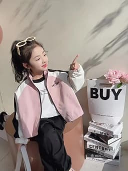 Kids Girls Spring Windbreaker Jackets Colorblocking Trench Zipper Coats Autumn Children Casual Clothes Baseball Outerwear 2-10 Y
