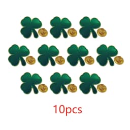 5/10/50/100 Pcs St. Patrick's Day Shamrock Pins Green Enamel Three Leaf Clover Lapel Pin Ireland Irish Souvenir Gift Bulk