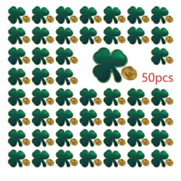 5/10/50/100 Pcs St. Patrick's Day Shamrock Pins Green Enamel Three Leaf Clover Lapel Pin Ireland Irish Souvenir Gift Bulk