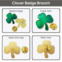 5/10/50/100 Pcs St. Patrick's Day Shamrock Pins Green Enamel Three Leaf Clover Lapel Pin Ireland Irish Souvenir Gift Bulk