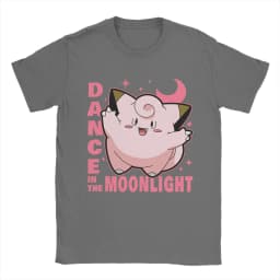 Pokemon Clefairy Dance in The Moonlight Printed T-shirt Summer New Men's and Women's Trendy Large Loose Casual Y2K Short Sleeve