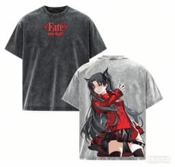 Fate stay night Washed T shirt 2026 New Model personality Clothes shirt Year round clothing Streetwear Trendy Vintage Breathable