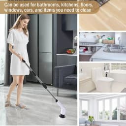 Powerful Cordless Electric Spin Scrubber Multipurpose Cleaning Brush for Shower Sink Tile Grout Kitchen Bathroom