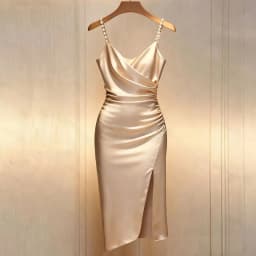 New Summer Dresses for Women Elegant Spaghetti Strap Women Dress Slit Slim Beading Dress Women Vestidos De Verano Mujer Q4114
