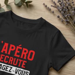 Men L'apero Recrute Engage-Vous T Shirt Aperitif French Quote Cotton Tops Funny Short Sleeve Round Neck Tee Classic T-Shirts