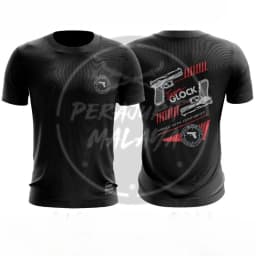 Men 100% Cotton Black Short Sleeve T-Shirt Tactical Handgun Team Logo & Graphic Print Casual Streetwear Tee