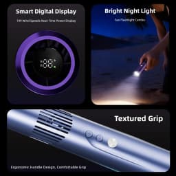 TINSOL 2026 New Lipstick Mini Handheld Fan, Portable Foldable Neck-Hanging Fan with Digital Display and Lighting Function