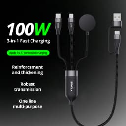 Bonola 3 in 2 USB Type C Cable for iPhone 17/16/15/14/13/12 Pro Charger Cable USB Type C Watch Charger Cable for Apple Watch
