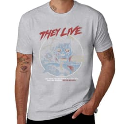 They Live John Carpenter Horror T-Shirt Sports Fans Summer Tops T Shirts for Men Crew Neck Short Sleeves Men Clothing Streetwear