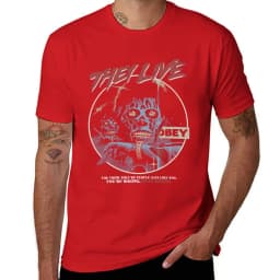 They Live John Carpenter Horror T-Shirt Sports Fans Summer Tops T Shirts for Men Crew Neck Short Sleeves Men Clothing Streetwear