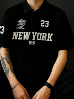NEW YORK 1988 Hip-hop Style Men Y2k Men Casual Embroidery Graphic Street Print Short Sleeve Polo America Retro Street
