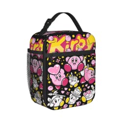 pink kirbys funny game Thermal Insulated Lunch Bag for Picnic Portable Bento Box Men Women Cooler Thermal Lunch Boxes