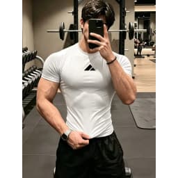 New Men's Fitted Gym T-Shirt, Breathable, Sweat-Wicking, and Quick-Drying, Suitable for Gyms, Basketball, Running, and Cycling