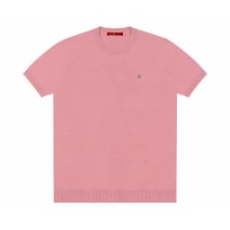 CH Embroidered Solid Color Short Sleeve Knit T Shirt Men Crew Neck Regular Fit All Match Soft Touch Casual Daily Tops