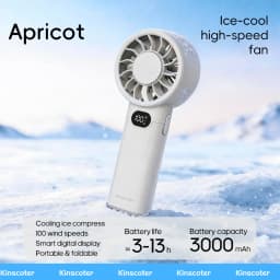 KINSCOTER New Portable Cooling Handheld Fan 3000mAh Mini Rechargeable Fan 100 Wind Speed Adjustable for Home Office Outdoor