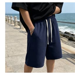 4 Colors Available Men's Solid Color Drawstring Shorts Black Navy Grey Loose Casual Sports Shorts mens shorts shorts men