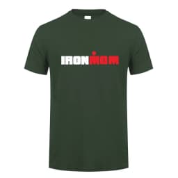 Funny Ironmom T Shirt Cotton Triathlon Women Mother Fitness Bike Swim Triathlete Female Sports Cycling Tops OT-132