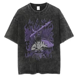Men Washed TShirt Harajuku Streetwear Hip Hop Japanese Anime Naruto Graphic T Shirts Cotton Summer Short Sleeve Vintage Tops