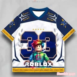 Roblox Game Character 3D Graphic V Neck T Shirt Summer Short Sleeve Tops for Boys Teen Gamer Sports Clothes