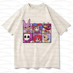 Summer THE AMAZING DIGITAL CIRCUS Print T-Shirt Boy's Girl's Casual Pomni The Jester Kids Jax Purple Rabbit Ramen Tops