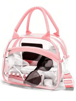 Clear lunch bag with adjustable strap, unisex for men women, suitable for work school picnic travel sports events.xtz
