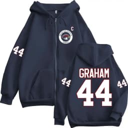 Graham 44 Off Campus TV Series Briar University Zipper Hoodies Men Clothing Casual Long Sleeves Zip Up Hooded Sweatshirts Jacket