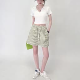 Stripes Shorts for Women Drawstring Thin Wide Leg A-line Breathable Bottoms Shorts High Waist Casual Vacation Beach Short Pants