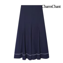 CHARMCHANT Women's Blue Midi Skirt High Waist A-Line Pleated Skirt Casual Elegant Office Wear Retro Casual Summer Skirt 2026