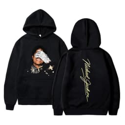 Michael Jackson Face Graphic Hoodie Men Women Retro Gothic Rock Sweatshirt Men's Fashion Hip Hop Oversized Pullover Streetwear