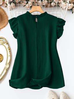 plus Size Elegant Fashionable Washed Crepe Fabric Top Women's Loose Fit Comfortable Style Casual Chic Clothing