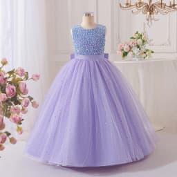 Summer Sequin Bridesmaids Party Dresses for Girls Elegant Bow Wedding Birthday Prom Girl Dress Gala Pageant Evening Kids Clothes