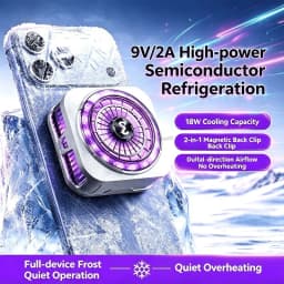 MEMO CX21 Phone Cooler 9V/2A Semiconductor Cooling Fan Radiator Silent Magnetic & Back-clip Universal for Live Streaming Gaming