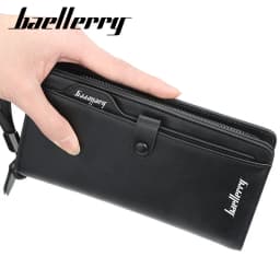 Baellerry Retro Men's Long Wallet Multifunctional Card Holder Mobile Phone Bag High Quality Card Storage Organizer