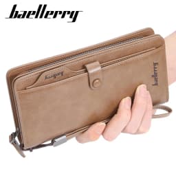 Baellerry Retro Men's Long Wallet Multifunctional Card Holder Mobile Phone Bag High Quality Card Storage Organizer