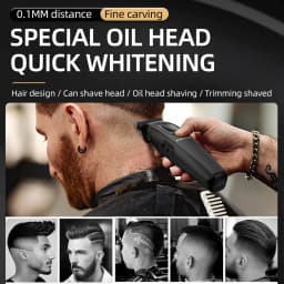 KiKiDo Electric Hair Clipper Cordless USB Rechargeable with 12 Guide Combs LCD Power Display Beard Trimmer Grooming Set
