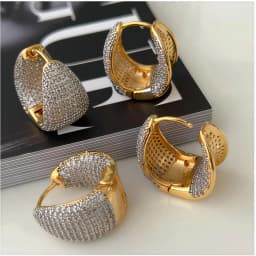 Super Shiny Tear Drop Shape European Sparkling Statement Chunky Earring Jewelry