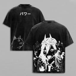 Anime Chainsaw Man Power Cute Graphic T Shirt Men's Clothing Women Casual Cotton T shirt Vintage Washed T-shirt 2026 Summer