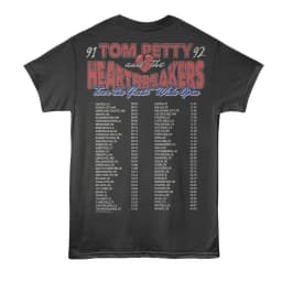 Tom Petty and The Band Heartbreak 91-92 Great Wide Open Tour T-shirts, Daily Outdoor Retro T-shirts Fan Printed Casual T-shirts