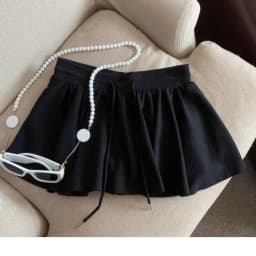 2025 Summer Women Ballet Drawstring High Waist A Line Skort Anti Exposure Slim Fit Casual All Match Fashion Streetwear Skorts